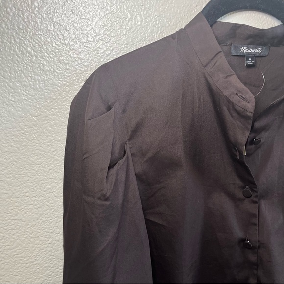 NWT Madewell Puff Sleeve Button Up Shirt Brown Women’s Multiple Sizes - Picture 5 of 9